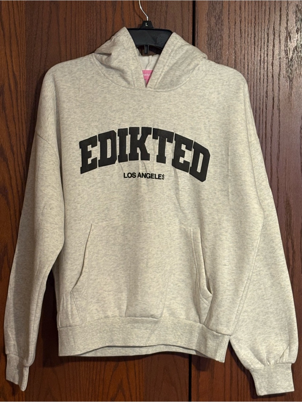 Edikted Light Gray  Hoodie with Black Logo size Small